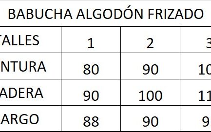 OFERTA Babucha algodon frizado