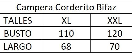 Campera corderito bifaz