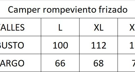 Campera rompeviento frizado