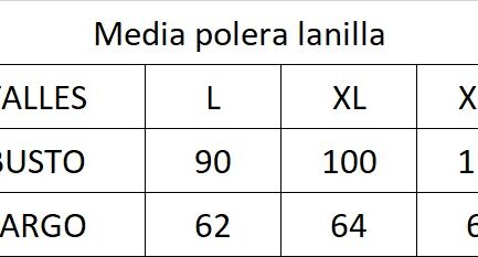 Media polera lanilla lisa
