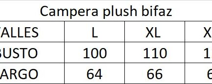 Campera plush bifaz