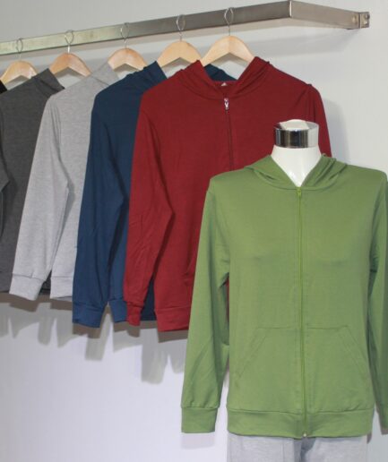 Campera rustico viscosa con capucha