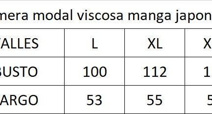 Remera modal viscosa manga japonesa