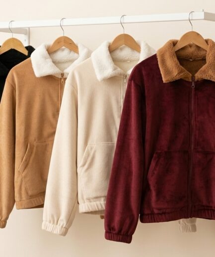 Campera corderoy con piel - L