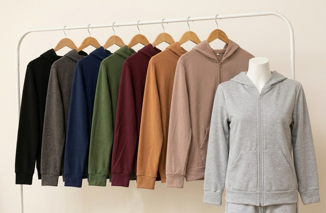 Campera frisa viscosa con capucha