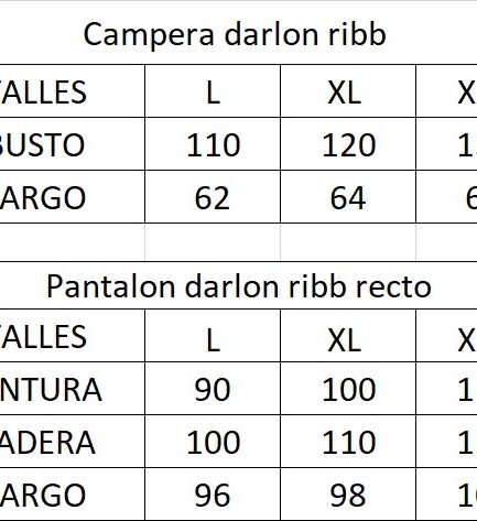 Conjunto darlon ribb