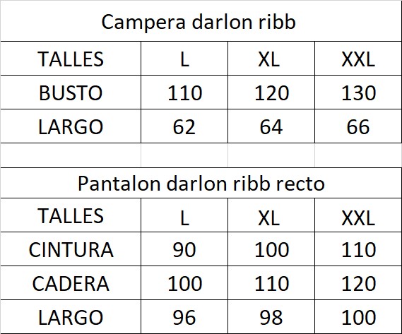 Conjunto darlon ribb