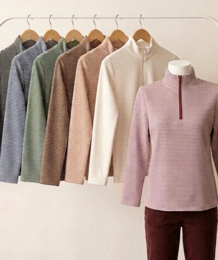 Buzo darlon rayado con cierre 001