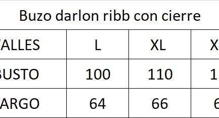Buzo darlon ribb con cierre
