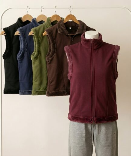 Chaleco jersey con piel