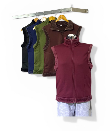 Chaleco jersey con piel