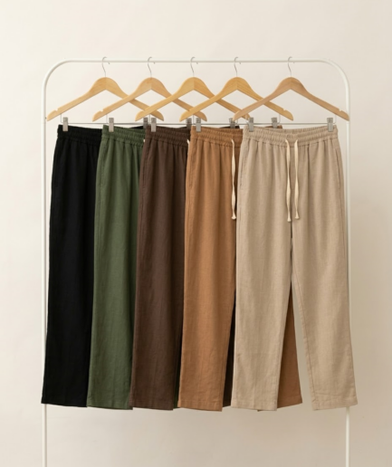 Pantalon lino con cordon